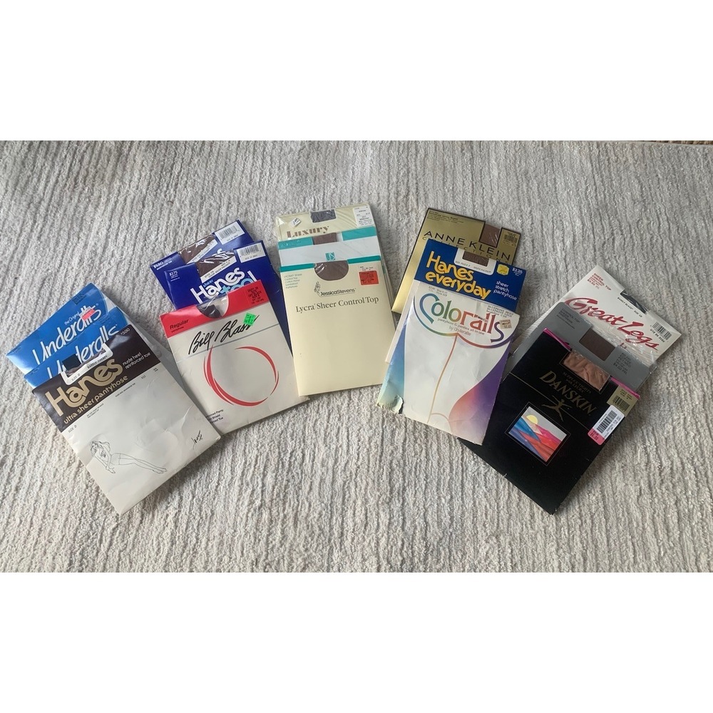 Lot of 15‎ Vintage Pantyhose, Variety of Sizes, Styles & Colors - New Old Stock